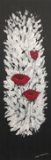 3 D Poppies  12 x 36 Acrylic   $400