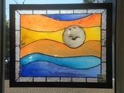 Acrylic paint pouring on glass 16 x 20 $275