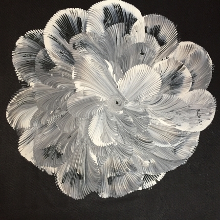 Back and White chain pull    acrylic 24 x 24