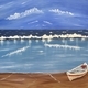 Beached Mixed on wood 24 x 24 $400