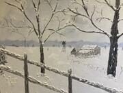 Country winter 16 x 20 acrylic plaster