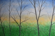 Empty trees 32 x 48 oil on wood $500