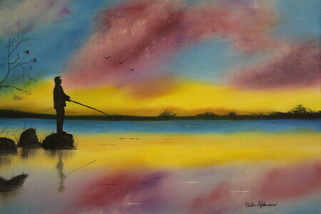 Evening fisherman 18 x 24 wrapped canvas