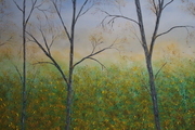 Falling leaves 32 x 48 oil on wood $500