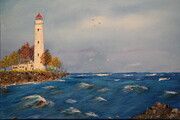 Fall Lighthouse 1798 18 x 24 oil $350