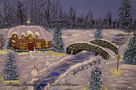 Ginger Bread Cabin 11x14 sold