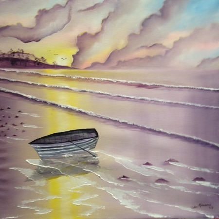 Lavender evening 24 x 24 oil wrapped canvas