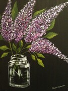 Lilac in a Mason Jar 16 x 20 acrylic