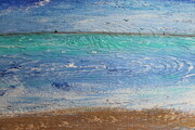 Painting on wood using beach sand 16 x 20 $295