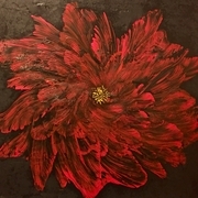 red String pull acrylic 24 x24 on board $200