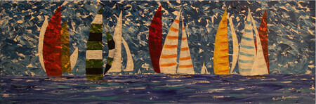 Sailing Regatta 12 x 36 acrylic sold
