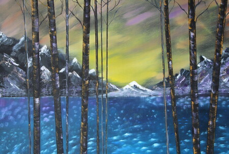 Snow capped mountains 24 x 36