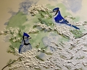 winter bluejay 16x20 acrylic